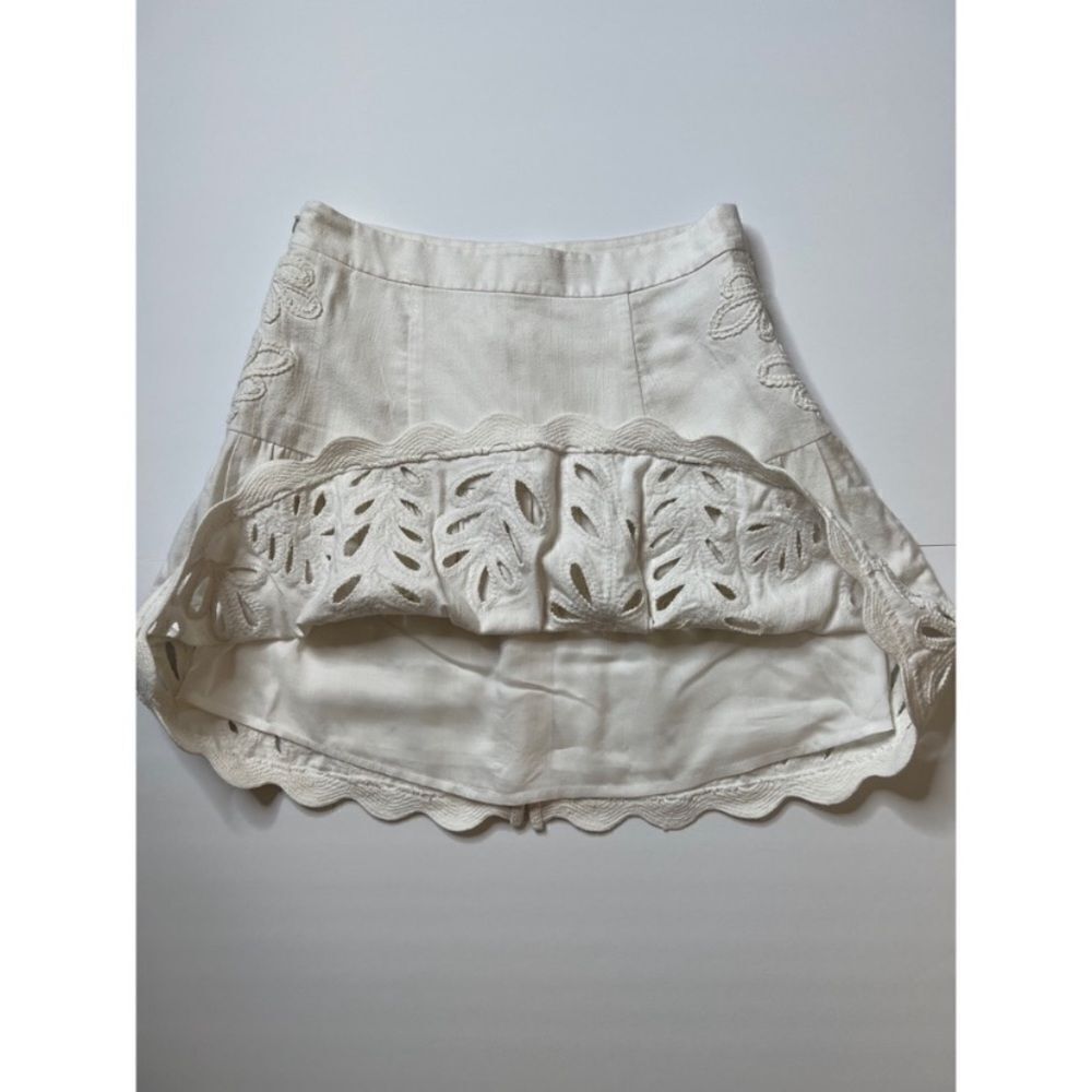 Anthropologie Ivory Drop-Waist Embroidered Eyelet Skirt - Picture 8 of 11